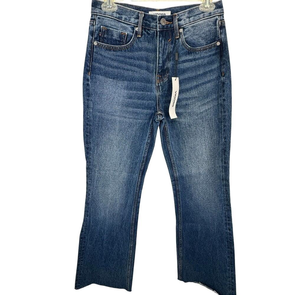 VIGOSS Royce 70s Womens Jeans Blue Size 24 Bootcut Medium Wash Mid Rise Zip NWT